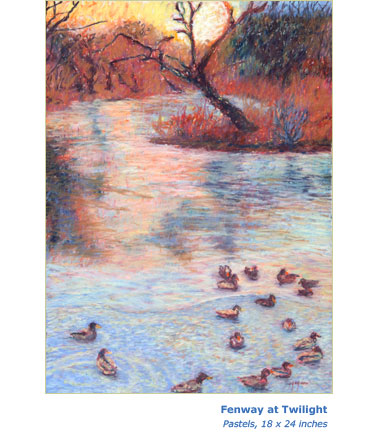 Ducks at Twilight, Fenway Pastel