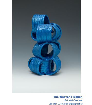 The Weaver's Ribbon Painted Ceramic Sculpture